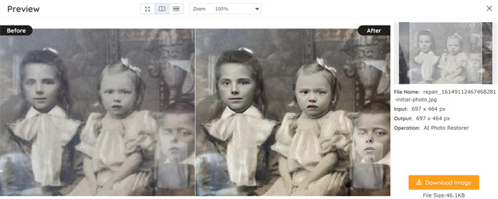 preview enhanced old photos